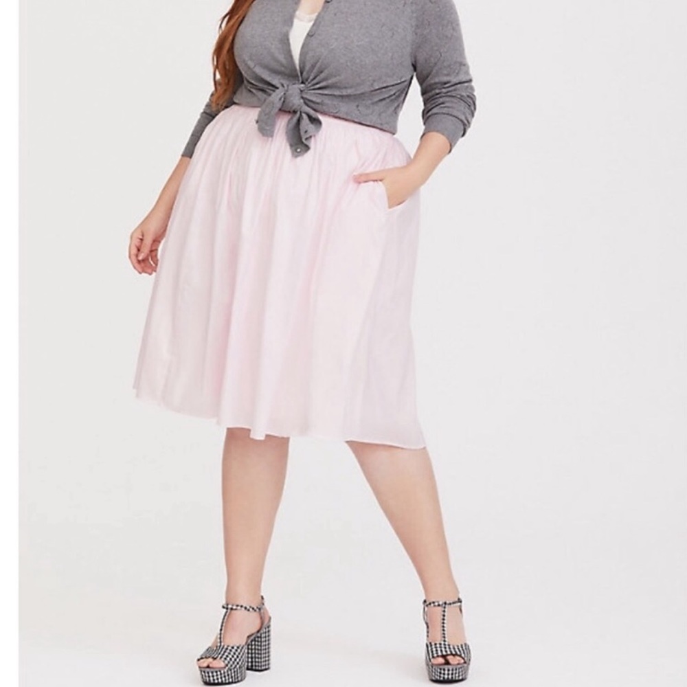 Torrid Betty Girl Next Door Pink Skater Skirt